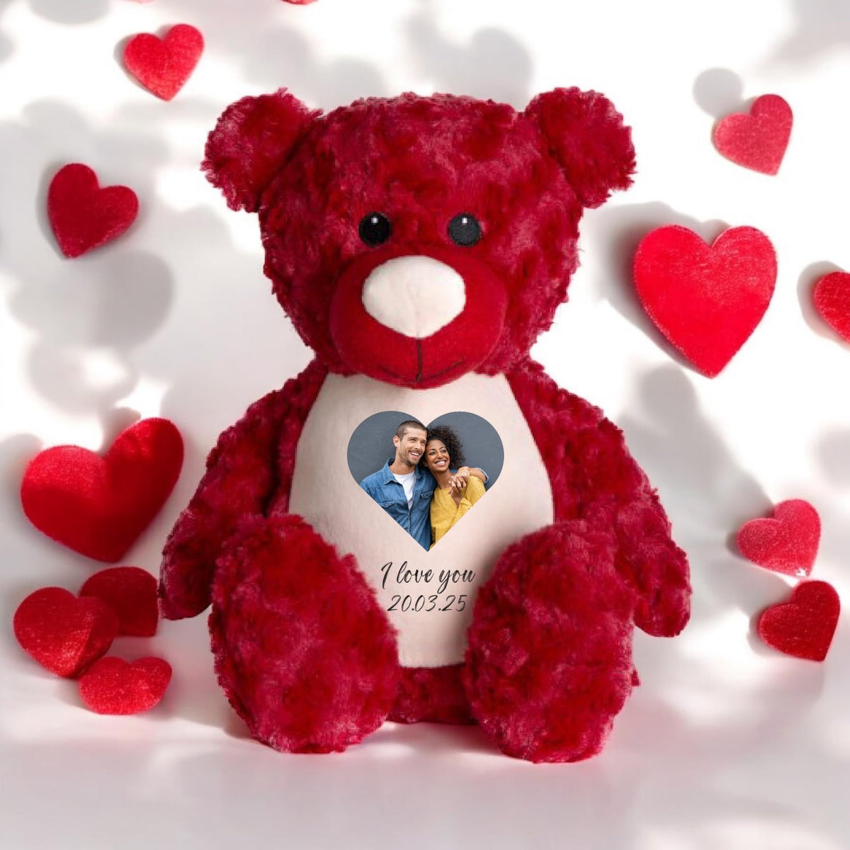 Custom Photo Teddy Keepsake | Personalized Picture Bear for Birthdays & Special Occasions | Memorial Baby Loss Keepsake | Personalised Gifts for Girlfriend, Multi