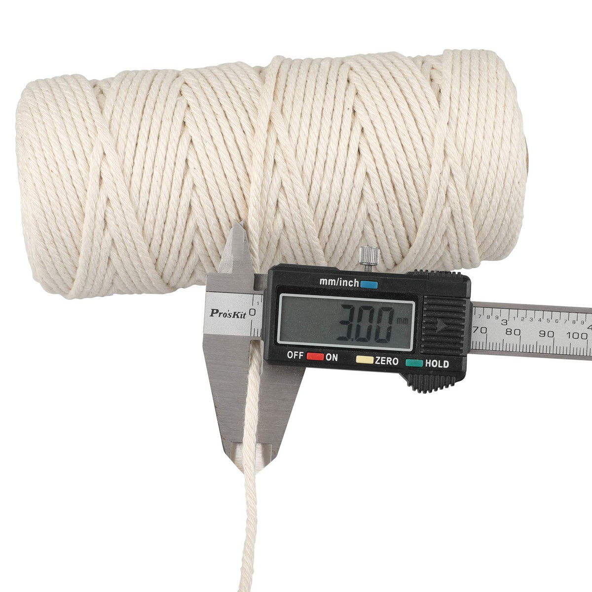 jijAcraft 4MM White Macrame Cord: 100M Cotton String Twine for Crafts