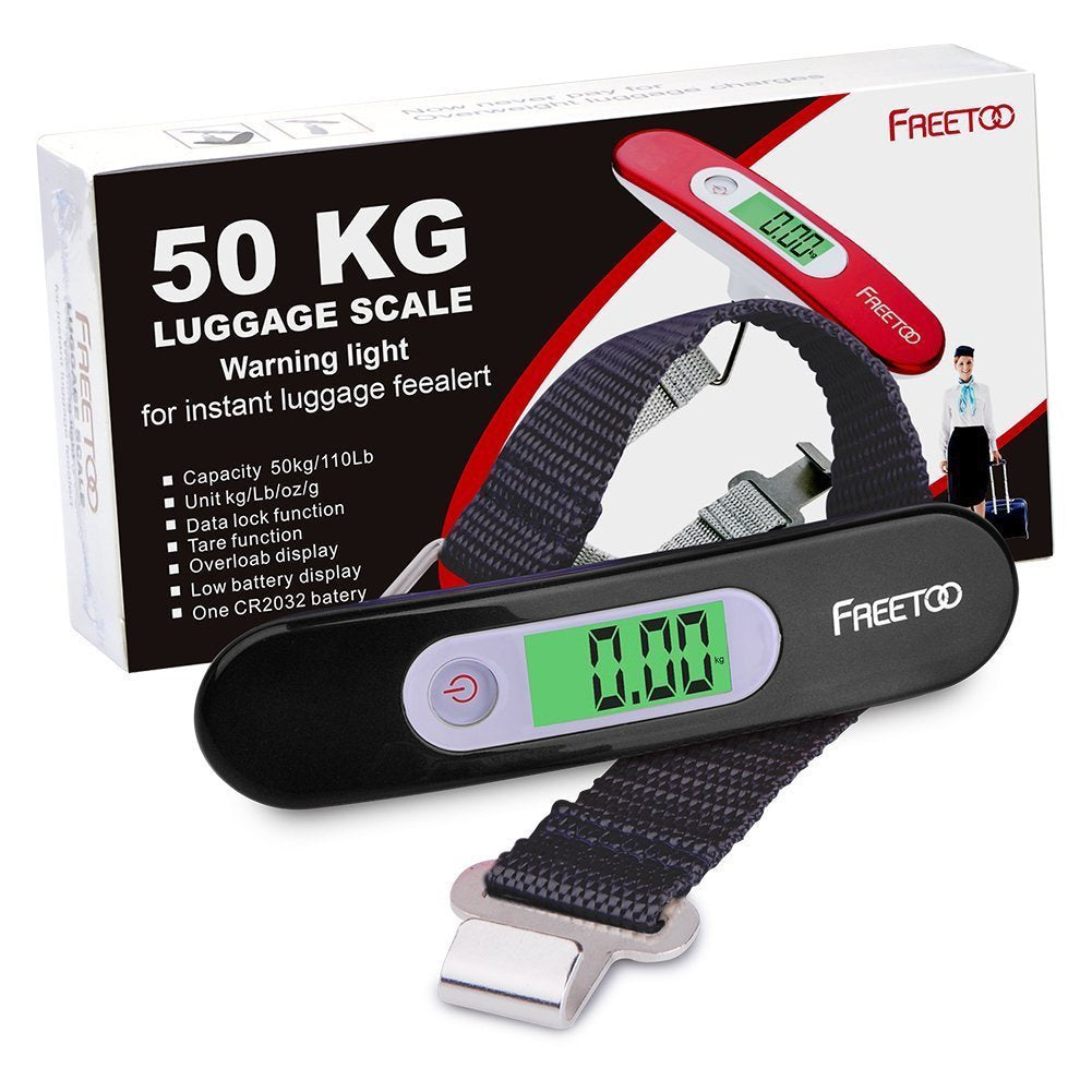 FREETOO Luggage Scale with Tare Function 110 Lb/ 50Kg Capacity, Black
