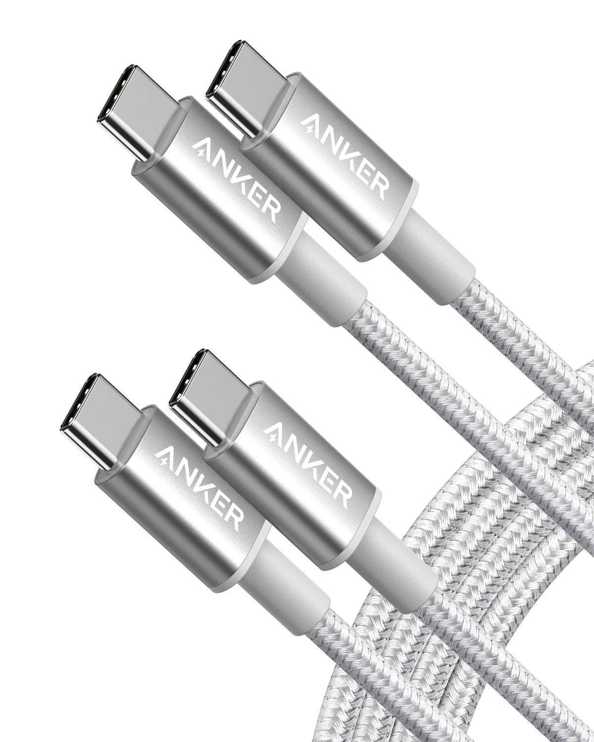 Anker USB C to USB C Charger Cable, 60W (3A) New Nylon (6 ft/1.8m, 2-Pack)