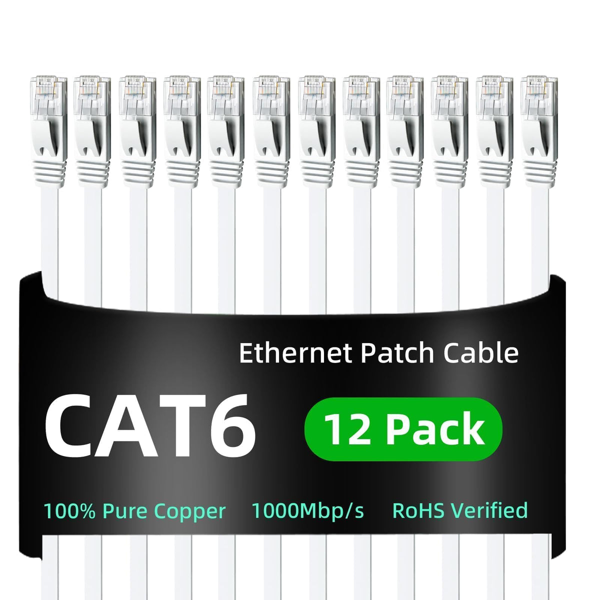 Yauhody Ethernet Cable 6m, 1Gbp/s Gigabit Internet Cable Cat 6 6m, White