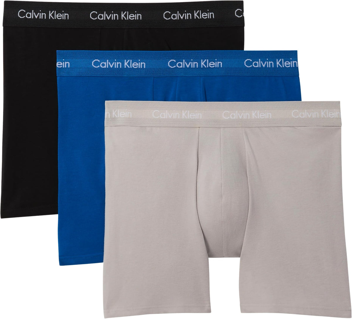 Calvin Klein Men’s 3 Pack Boxer Briefs with Logo Waistband
