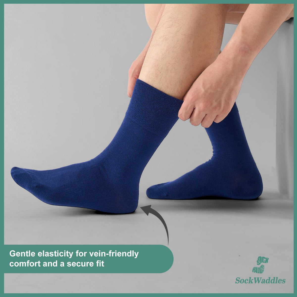 SockWaddles Diabetic Socks for Men & Women, 6 Pairs, Soft Loose Top