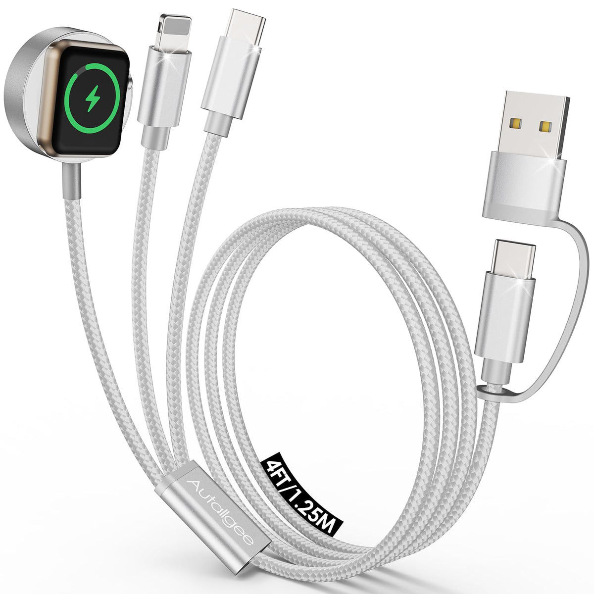 Upgraded 3 in 2 Apple Watch Charger iPhone Charger Cable Travel Essentials