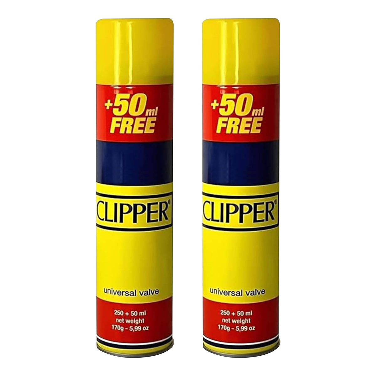 Luxtrous Genuine Clipper Gas, Suitable for Universal Canisters, Lighters, Torches and Camping Stoves, 300ml (Pack of 6)