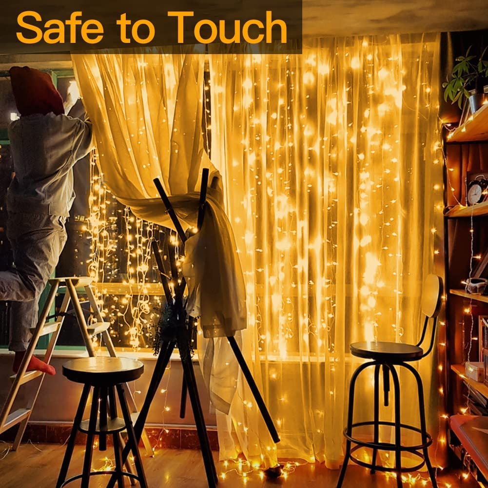 Ollny Curtain Fairy Lights, 200 LEDs 2mx2m Window String Lights Multicolour