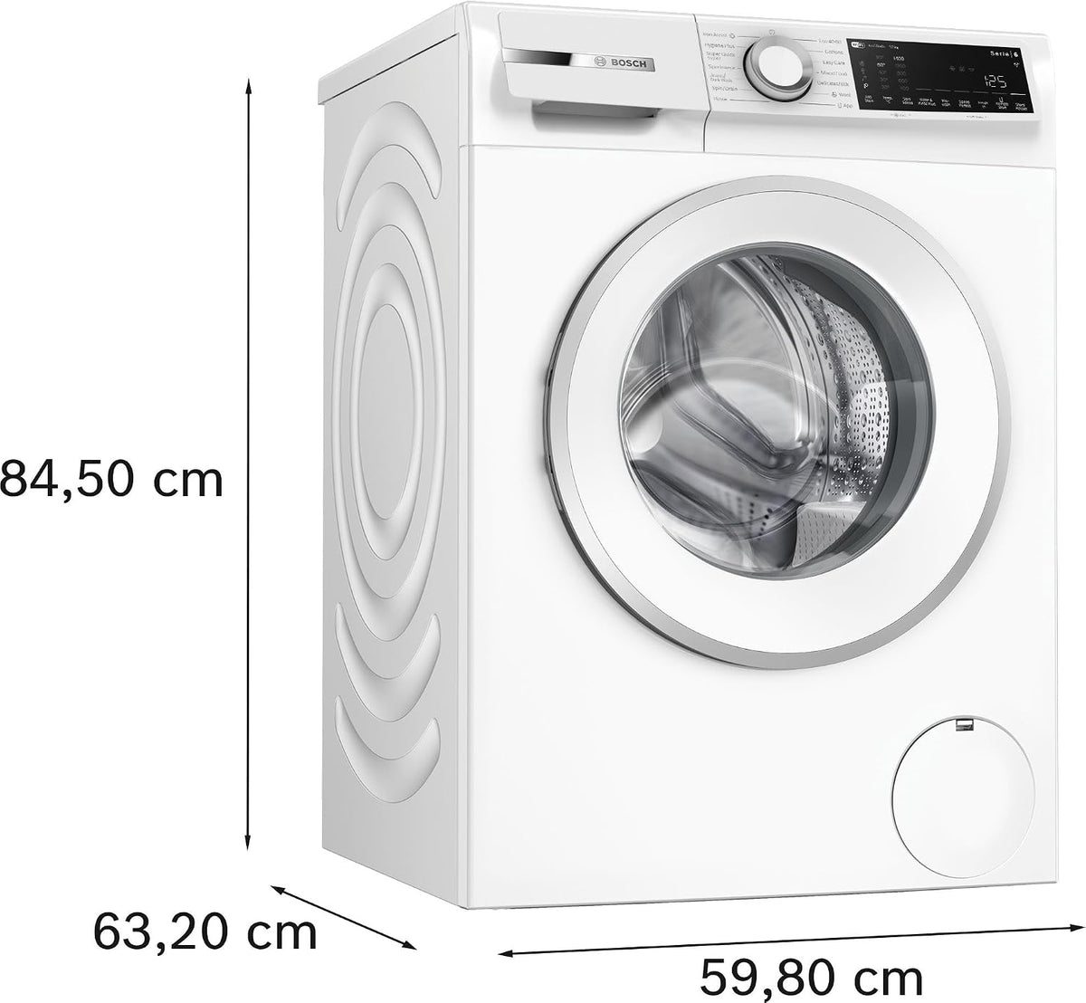 Bosch Series 6 WGJ25400GB Washing Machine, 10kg, 1400rpm, Energy Rating A, Freestanding, White