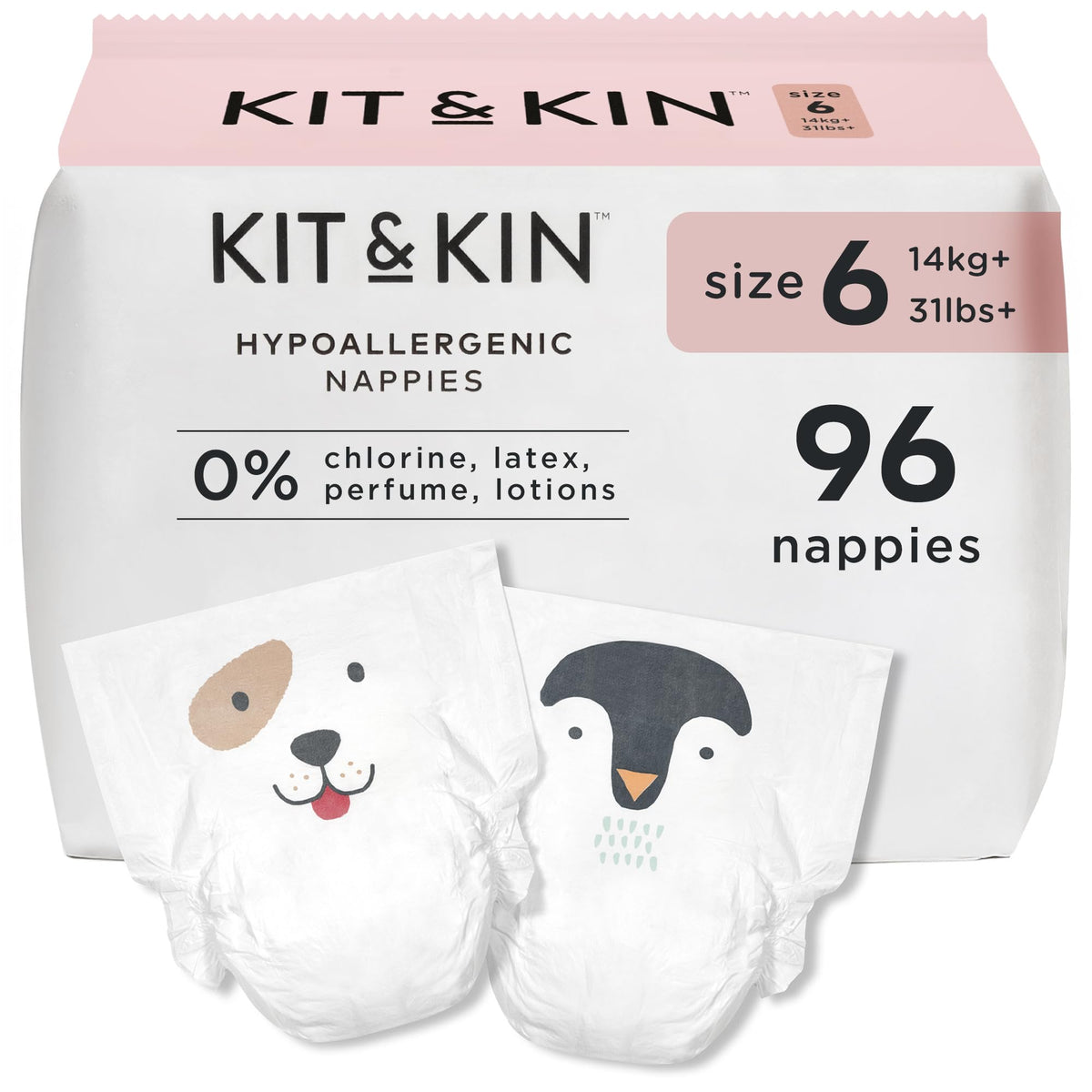 Kit & Kin Premium Baby Nappies Size 4 | 9-14 kgs / 20-31 lbs | Pack of 256 Nappies | Plant-Based Materials On Baby's Skin | Hypoallergenic | Superior up to 12 Hour Leak Protection