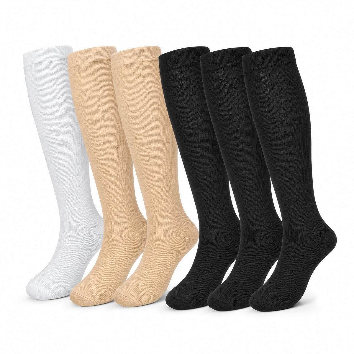 Compression Socks, (2/4/6/7 Pairs) for Men & Women 15-20 mmHg is Best for Athletics, Running, Flight Travel, Support