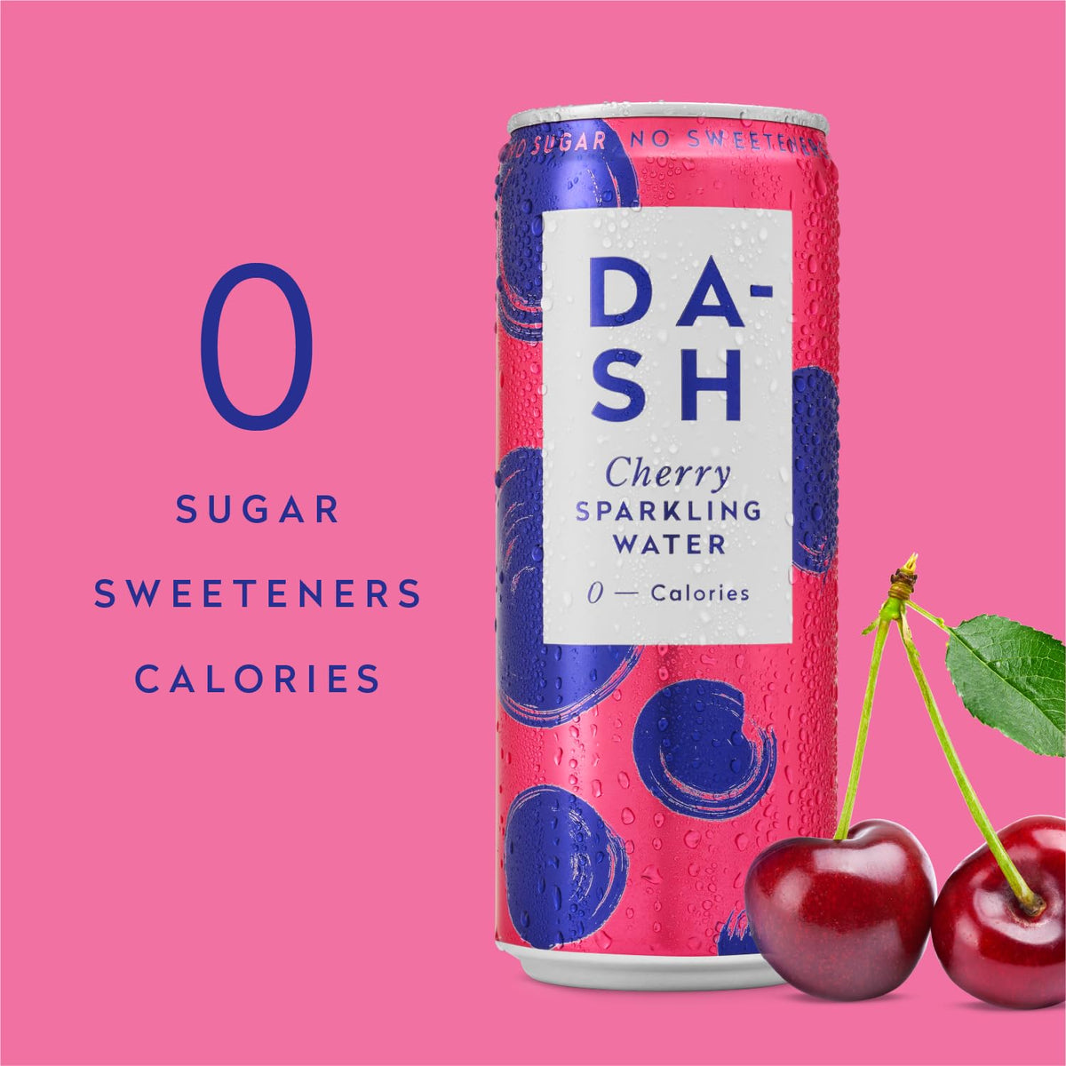 DASH Water Raspberry - 12 x Raspberry Flavoured Sparkling Spring Water - NO Sugar, NO Sweetener, NO Calories - Infused with Wonky Fruit (12 x 330ml cans)