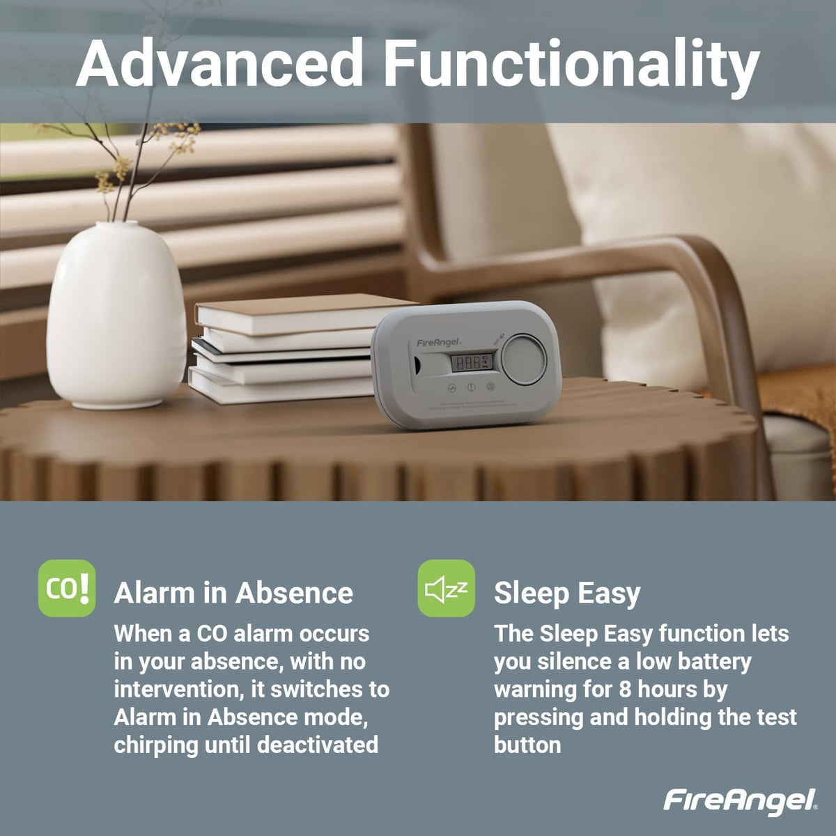 FireAngel FA6812 Digital Carbon Monoxide Detector for Home, 10yr CO Alarm