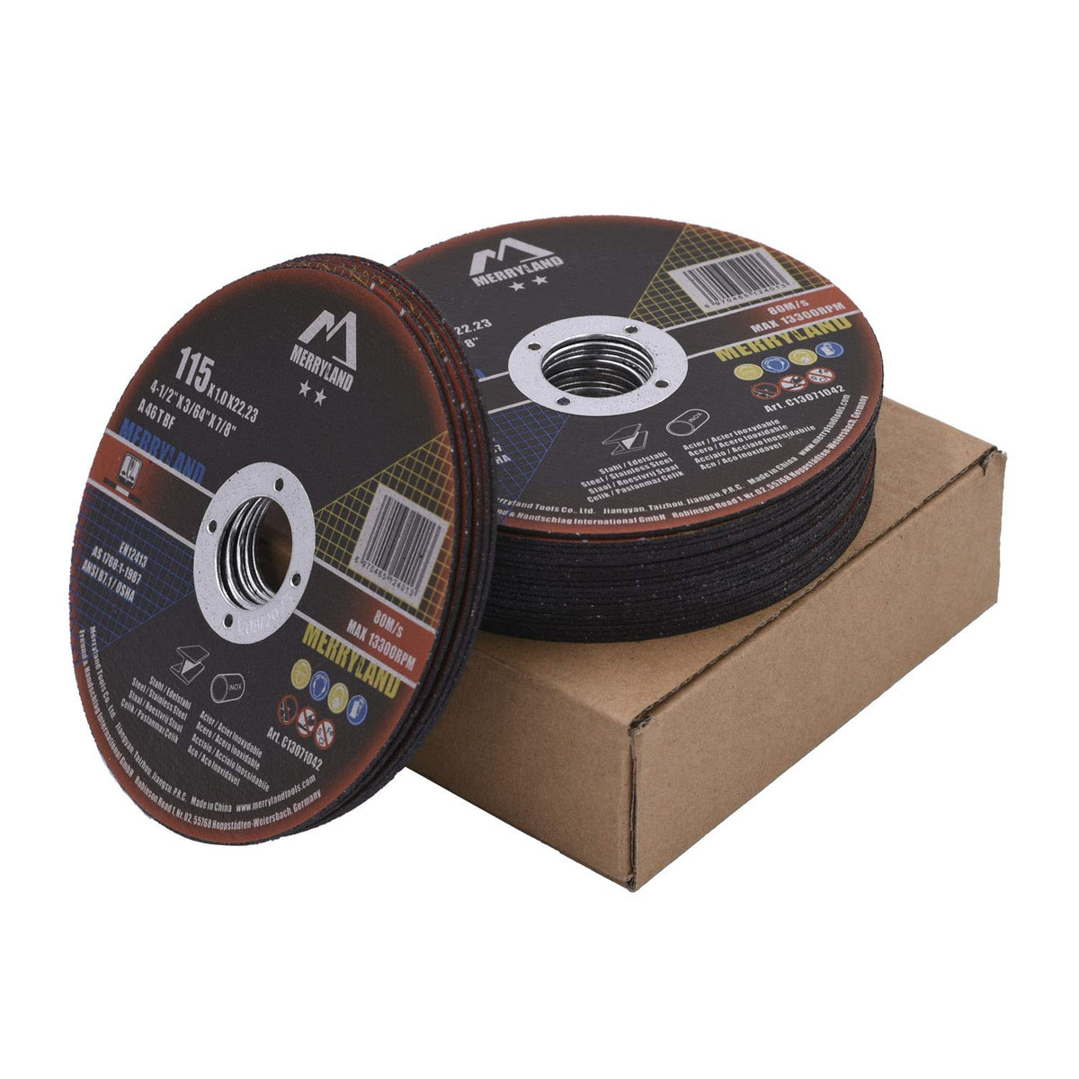 Merryland 50 Pack Cut Off Wheel 115 mm Cutting Metal Steel Craft-Line