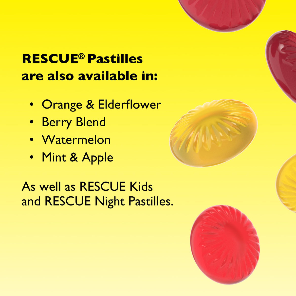 Rescue Remedy Pastilles | Orange & Elderflower Flavoured | Daily Support for Stressful Moments | Bach Original Flower Essences | Chewable Pastilles | 50g Travel Tin