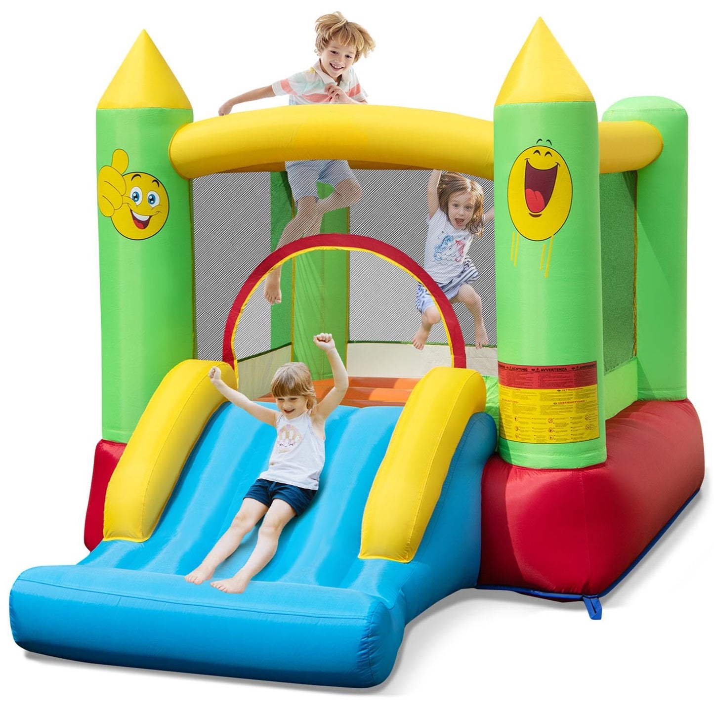 Maxmass Kids Inflatable Bouncy Castle with Slide & Basketball Hoop — 297x203x189cm | Ages 6-14