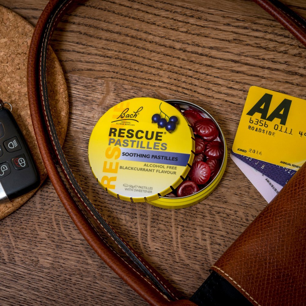 Rescue Remedy Pastilles | Orange & Elderflower Flavoured | Daily Support for Stressful Moments | Bach Original Flower Essences | Chewable Pastilles | 50g Travel Tin