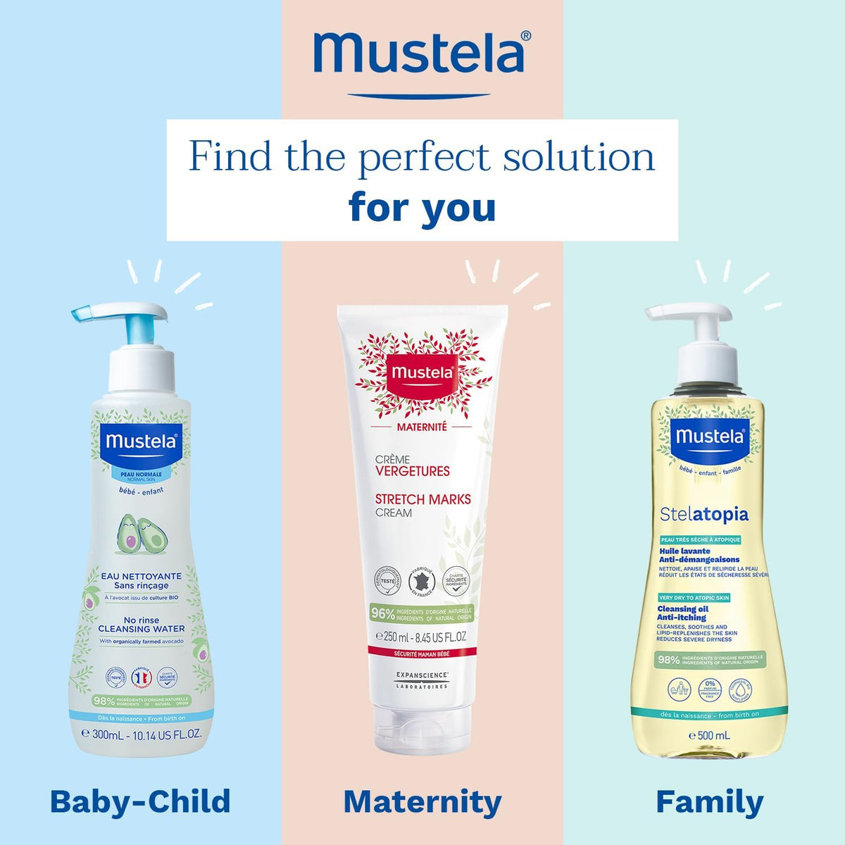 Mustela No Rinse Cleansing Water for Baby - Gentle Micellar Water - 300ml