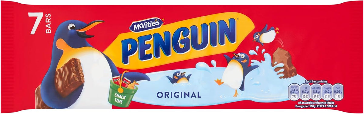 McVitie's Milk Chocolate Flavoured Penguin Biscuits (7 Biscuits Per Pack)