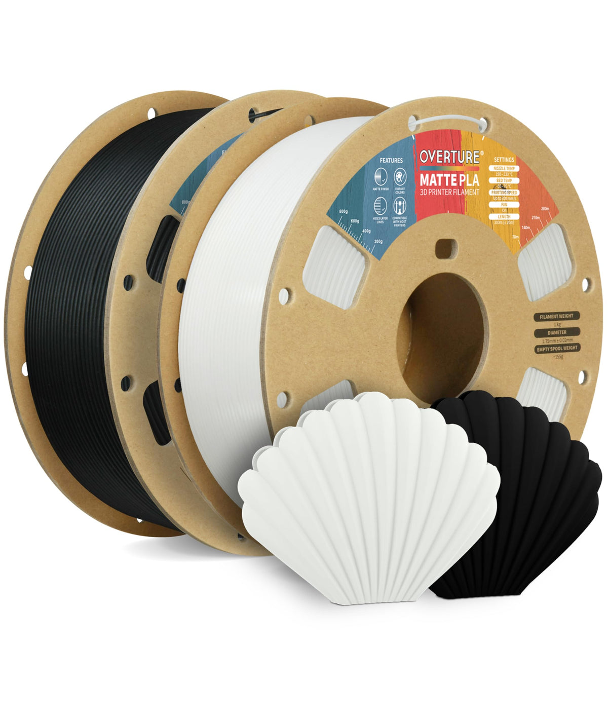 OVERTURE Matte PLA 3D Printer Filament 1.75mm, 1kg Light Brown