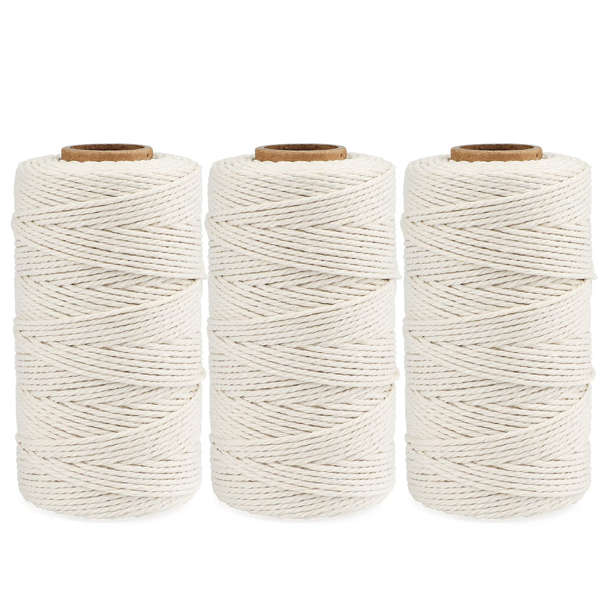 jijAcraft 4MM White Macrame Cord: 100M Cotton String Twine for Crafts