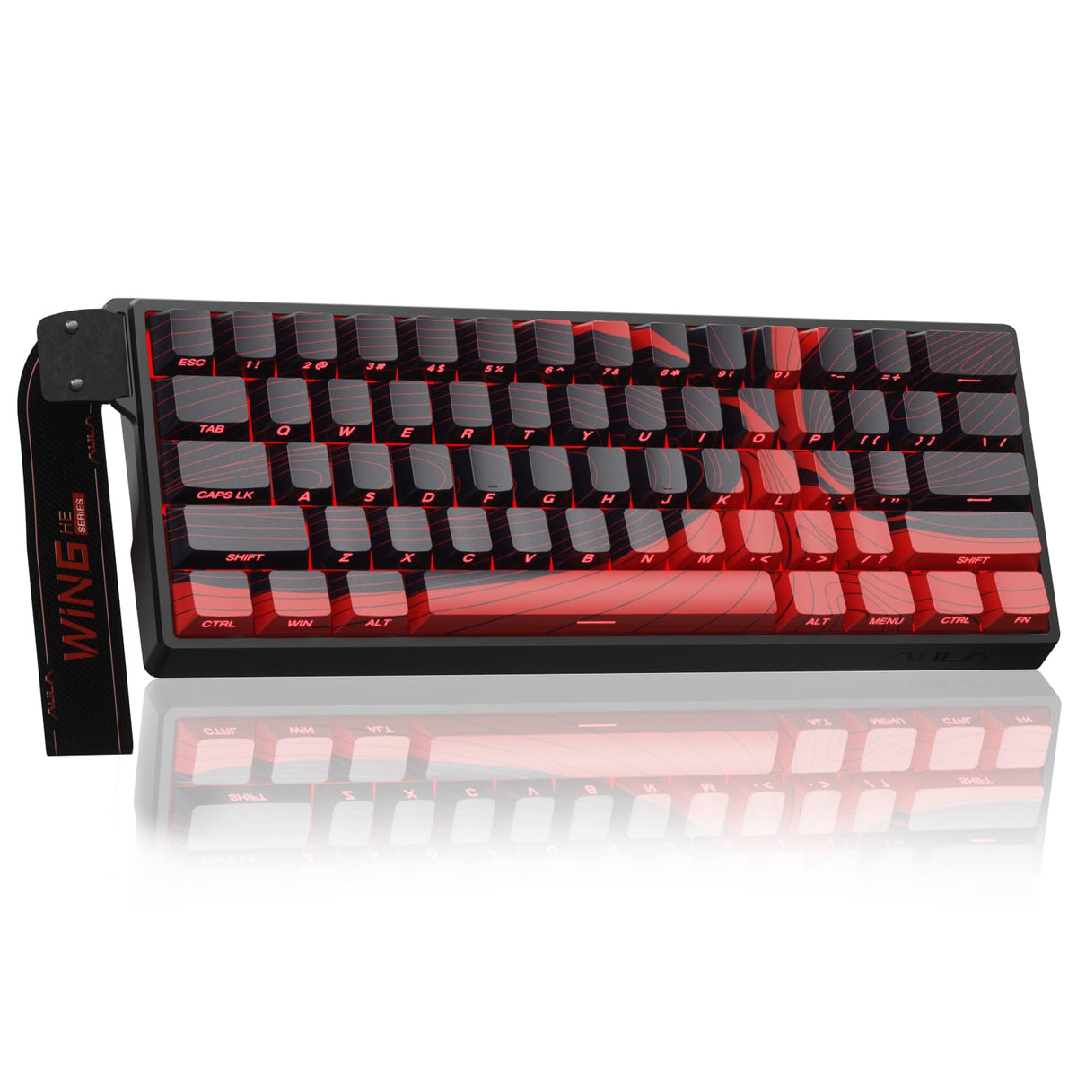 AULA WIN60 HE Mechanical Gaming Keyboard Wired,Hall Effect Magnetic Switches,Adjustable Actuation Rapid Trigger,8K Polling Rate,RGB Backlight,60% Percent Keyboard for Mac/Win (BLACK) (Pack of 2)