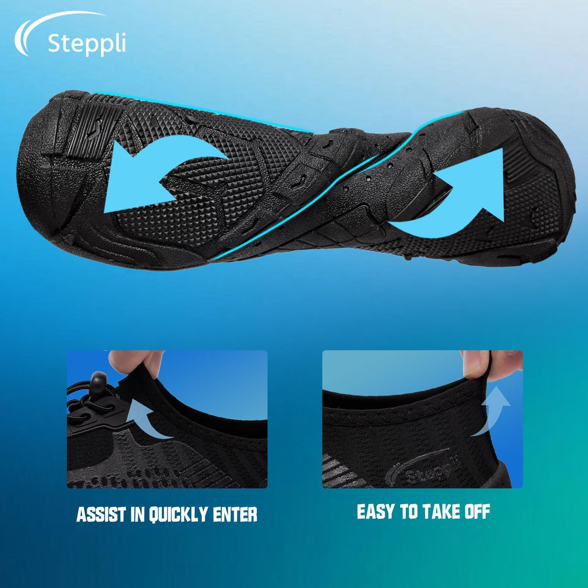 Steppli Water Shoes Beach Barefoot Swim Sea Aqua Shoes for Men Women