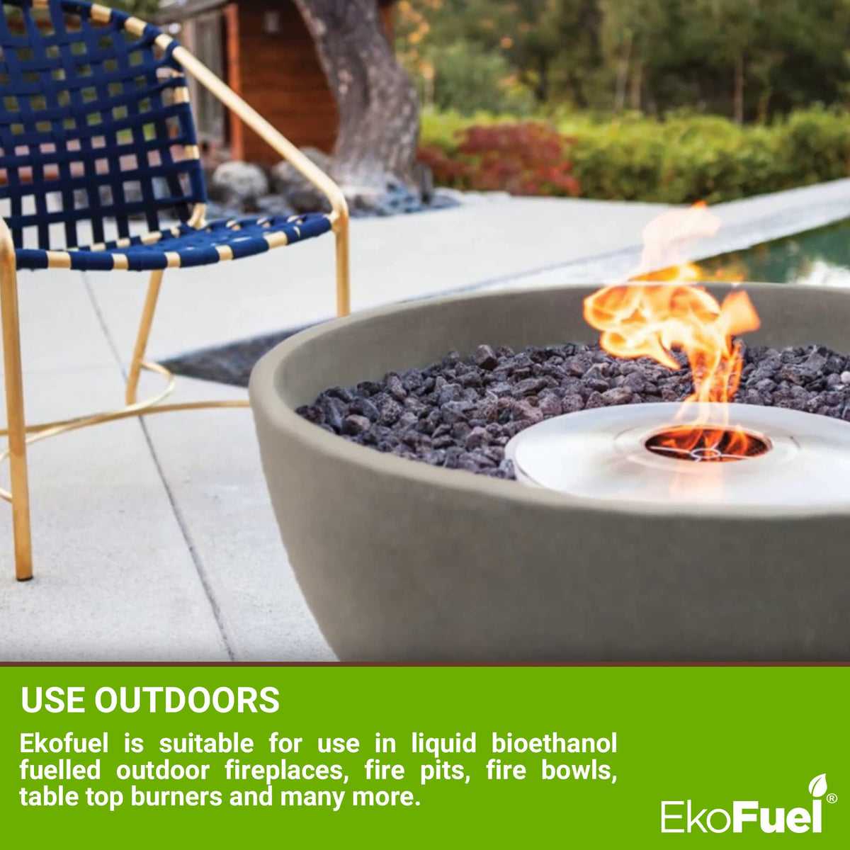 EKOFUEL (12 x 1 Litre) Premium Bioethanol Fuel – Liquid Fuel for Fires Pits, Fireplace | High Purity Clean Burning Bio | Indoor & Outdoor Ethanol Fuel