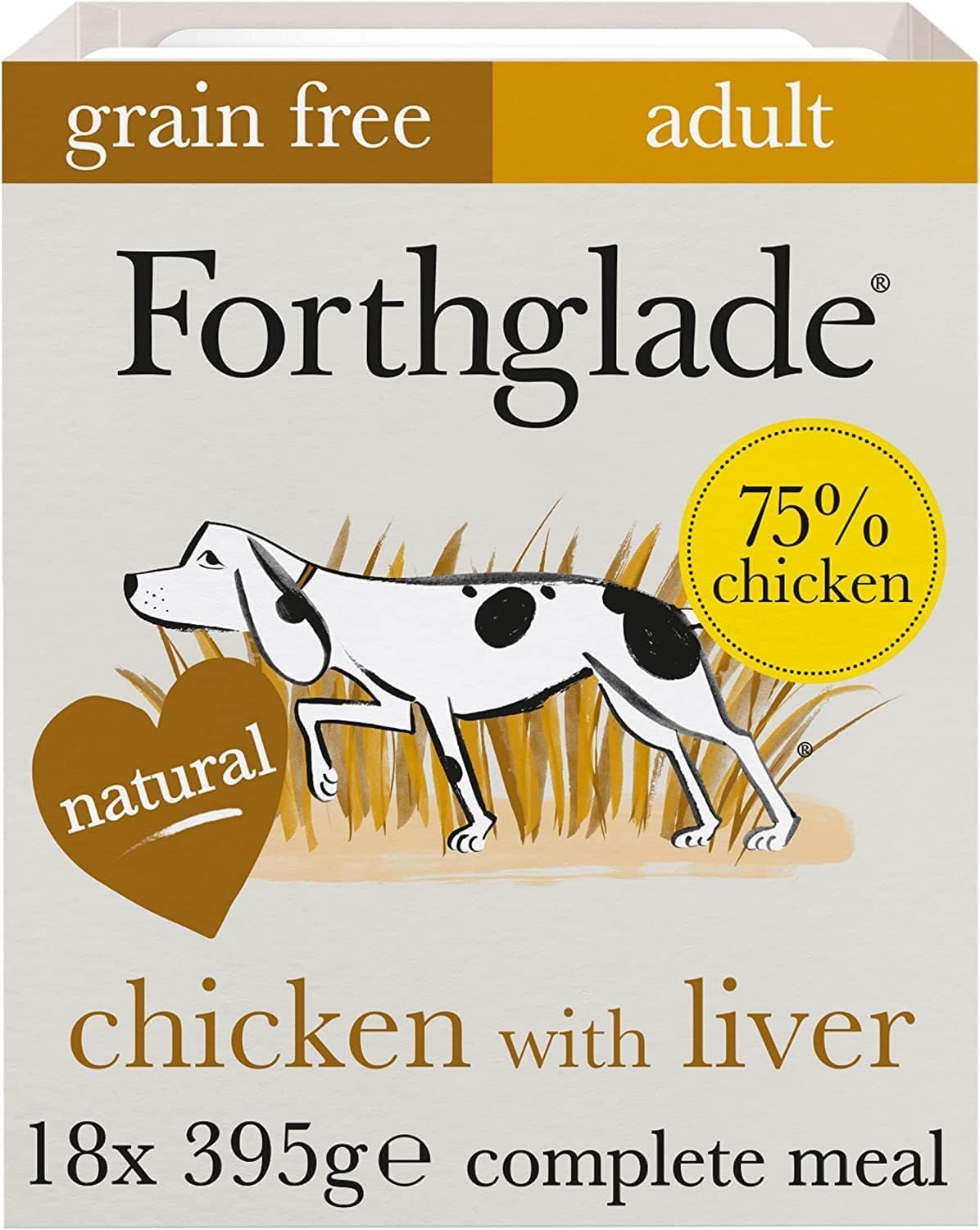 Forthglade Wet Dog Food (18 x 395g Trays) - Grain Free & Hypoallergenic Dog Food, Adult 1 Year+, Lamb with Vegetables, Complete Stomach Sensitive Meals with Natural Ingredients