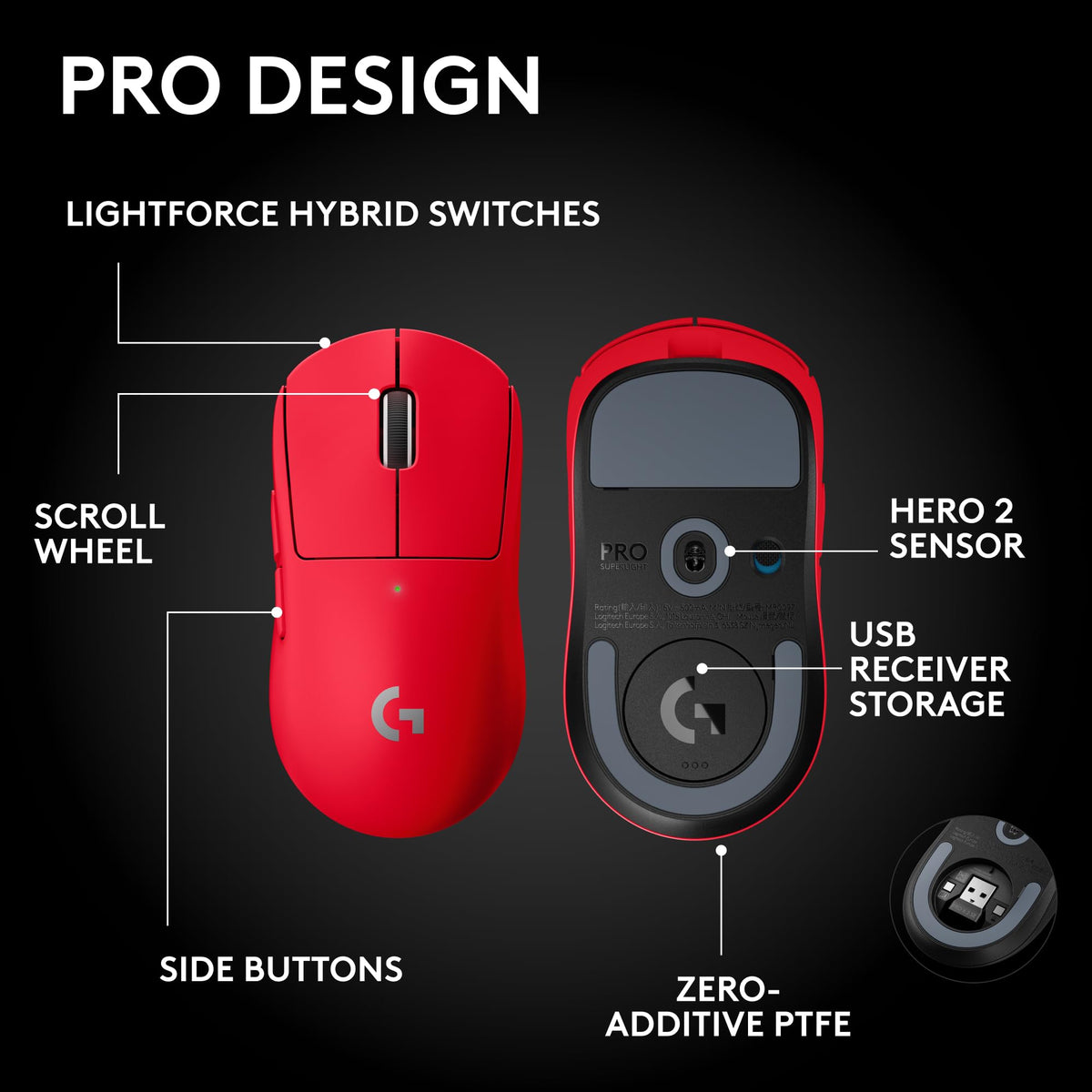 Logitech G PRO X SUPERLIGHT 2 SE Wireless Gaming Mouse, 60 g pro-grade mouse with 5 programmable buttons, 44K DPI sensor, 888+ IPS, 1 kHz report rate, USB-C charging for PC/Mac - Black
