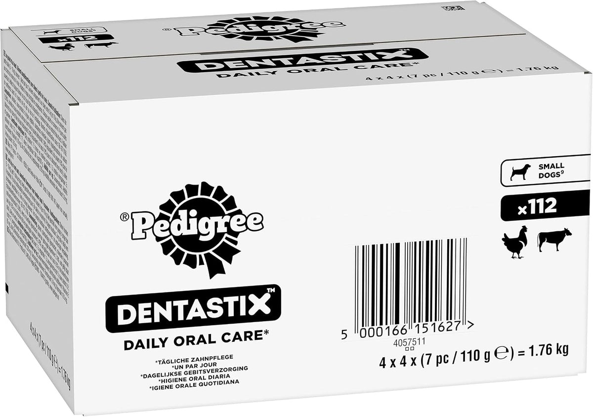 Pedigree DentaStix, Functional Snacks, Daily Dental Chews for Small Dogs (5 -10 kg), Megapack of 16 x 7 (112 Sticks)