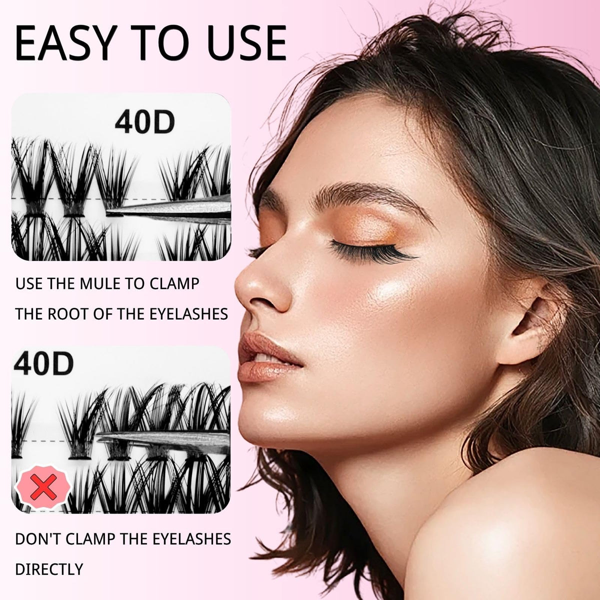 KEYRI 580 Pieces Individual Eyelashes 30-100D Cluster Lashes Kit