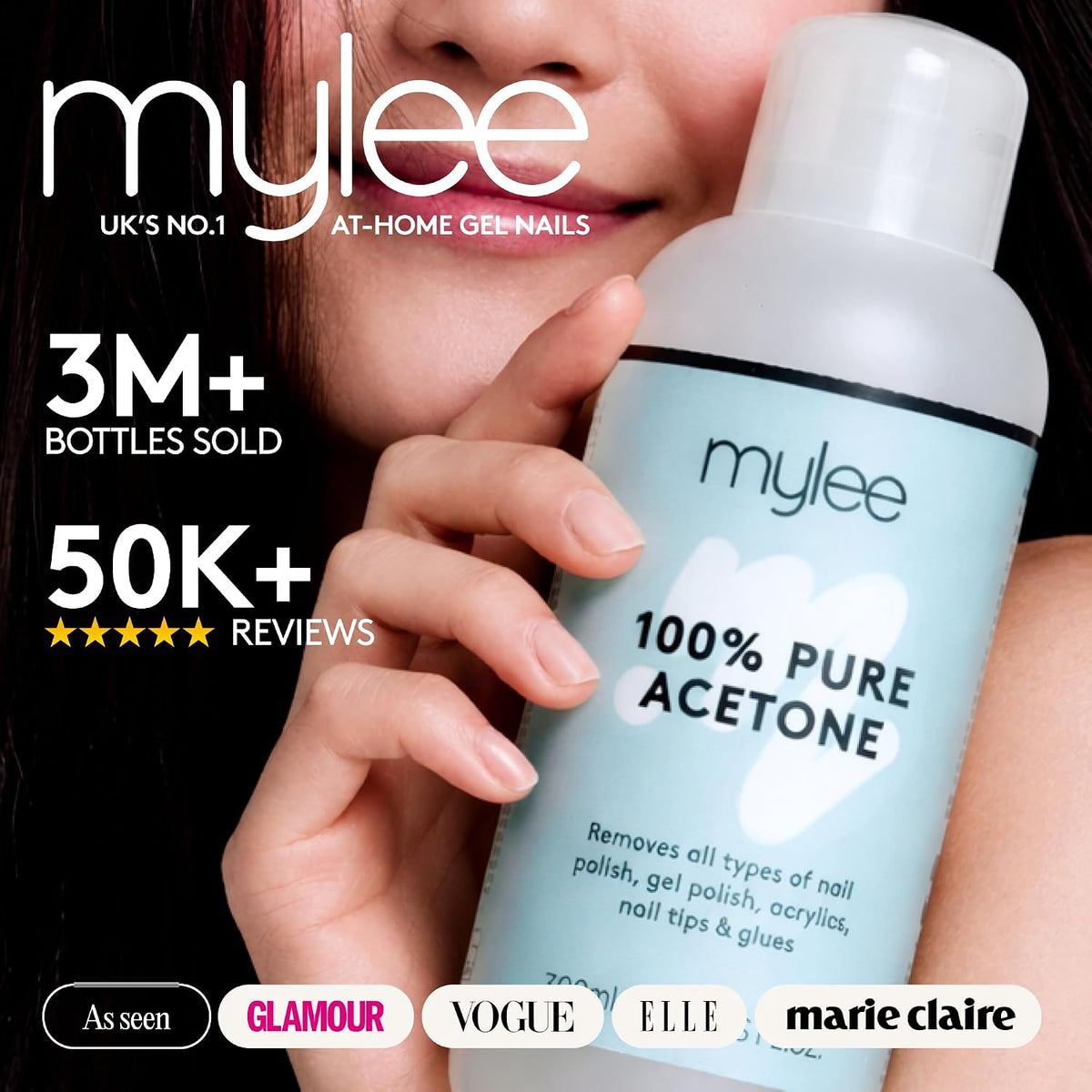 Mylee 100% Pure Acetone (300ml) - Gel Nail Polish Remover