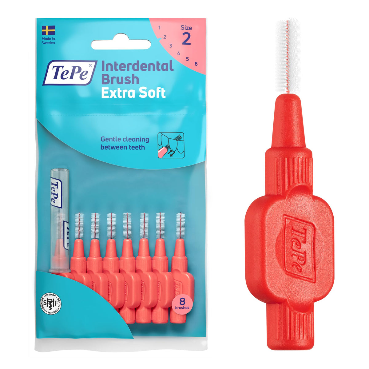 TePe Interdental Brush, Original, Blue, 0.6mm/ISO 3, 8pcs