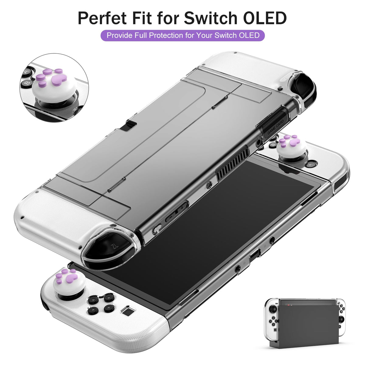 Younik Switch Accessories Bundle, 17 in 1 Switch Accessories Kit for Girls Include Switch Carrying Case with 9 Game Card Slots, Adjustable Stand, Protective Case for Switch Console & J-Con (Blue)