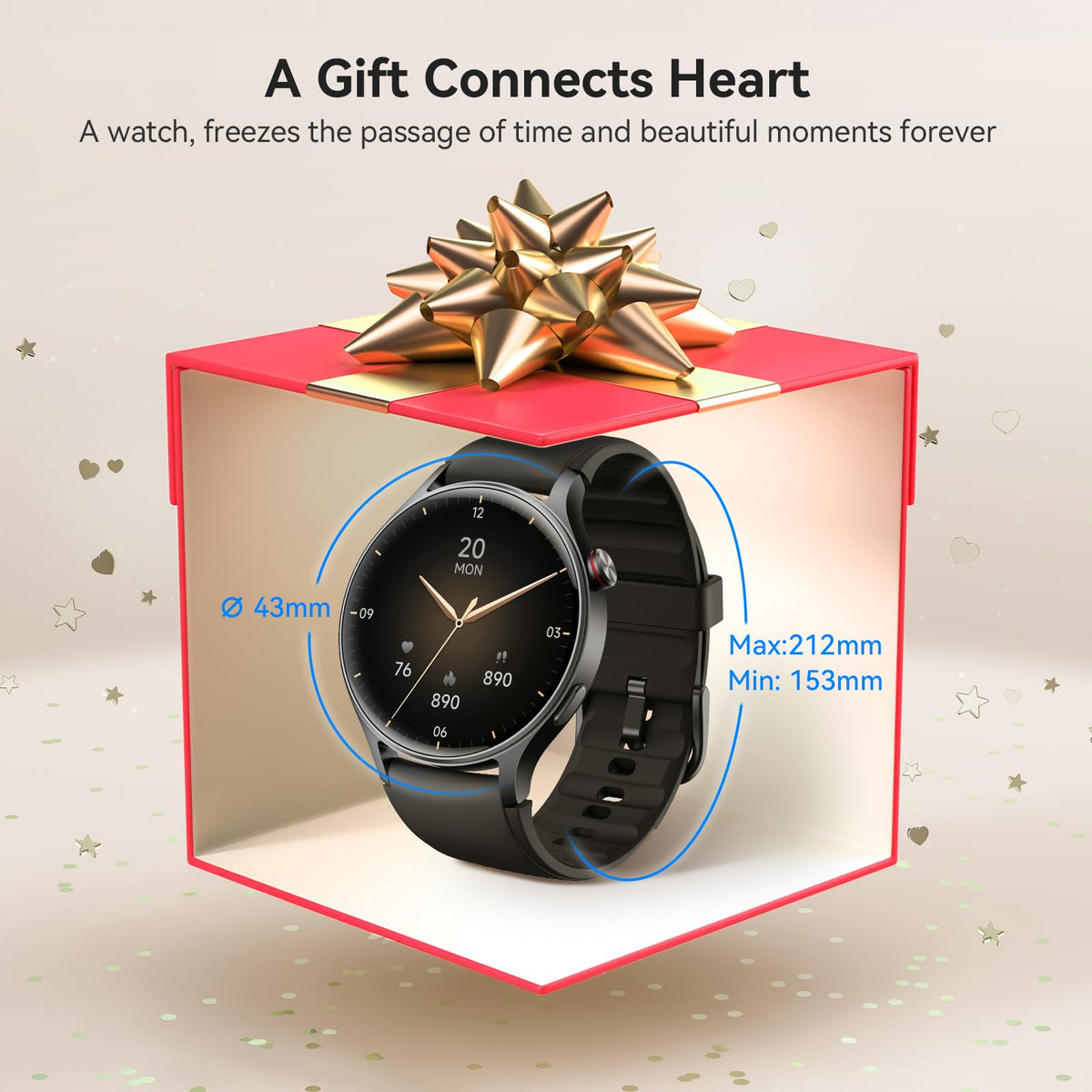 Smart Watch for Women, Answer/Make Call, 1.32'' AMOLED Ultra-Clear Screen Fitness Trackers with Heart Rate/Sleep/SpO2 Monitor, Smartwatch for iPhone/Samsung/Android, 110+ Sport Modes, 3ATM Waterproof