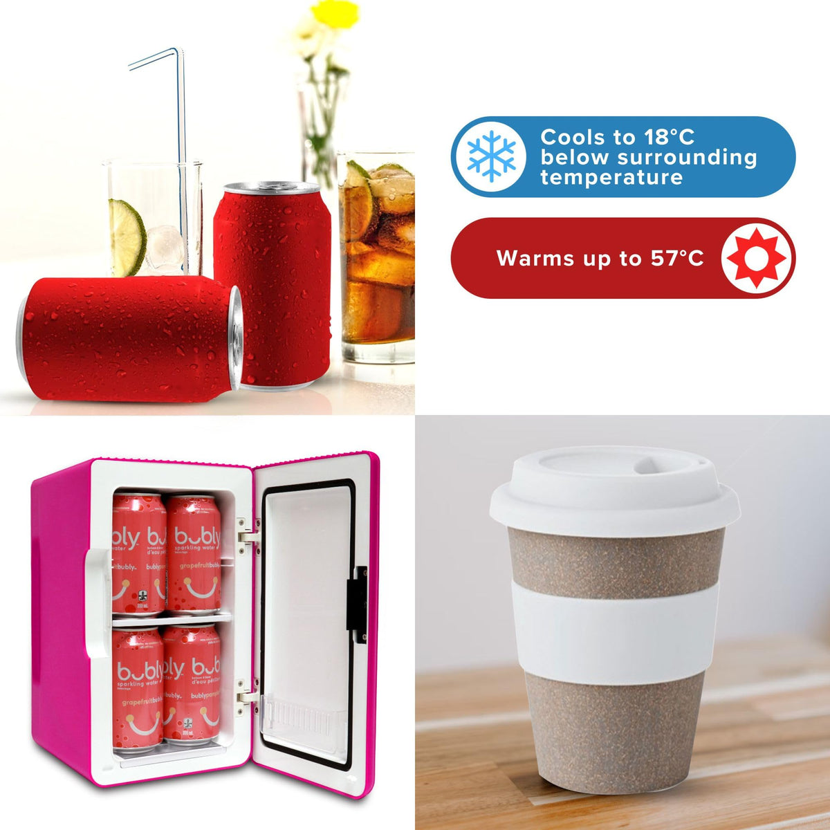 Mini Fridge For Bedrooms 4L Small Fridge 6 Can Table Top Quiet Mini Fridges For Skincare Office Food Drinks Kids Home Car & Travel 12v Portable Cooler Warmer Refrigerator by Coca-Cola, PB Red