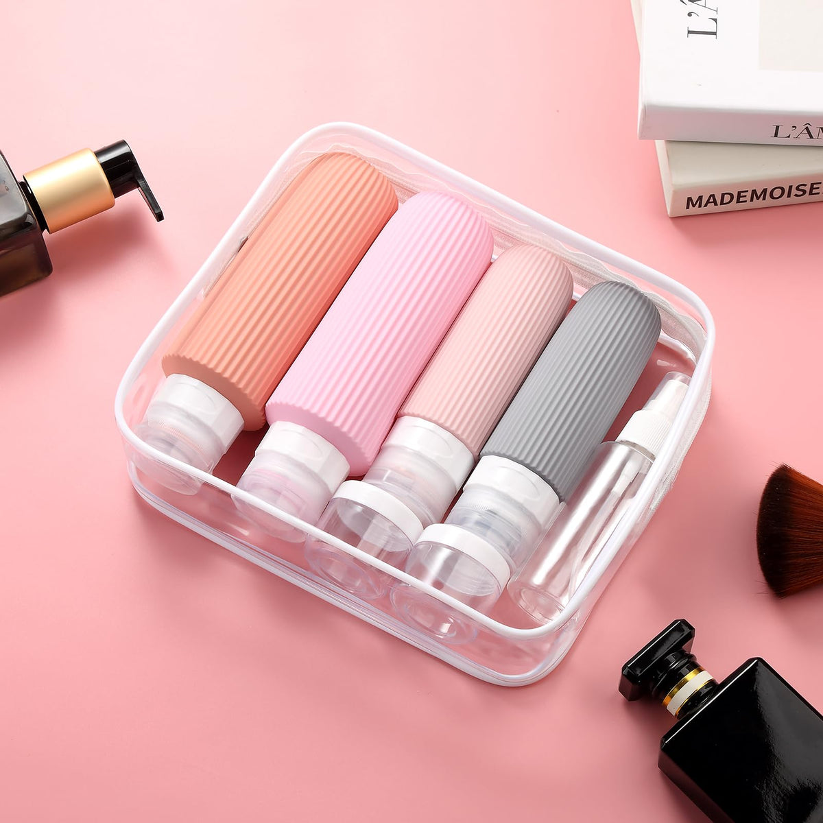 Mrsdry Travel Bottles for Toiletries, 16 Pack Silicone Travel Bottles Set, Leakproof Travel Size Toiletries, BPA Free Travels Containers for Toiletries, Traveler Accessories for Shampoo Conditioner