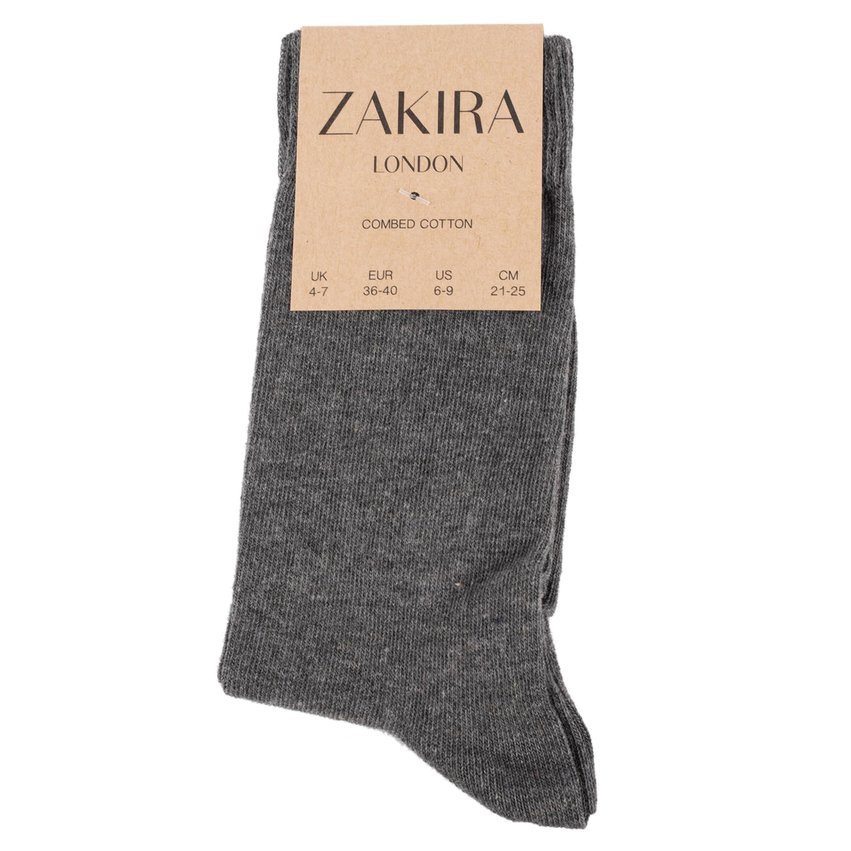 ZAKIRA Combed Cotton Dress Socks, Crew Socks
