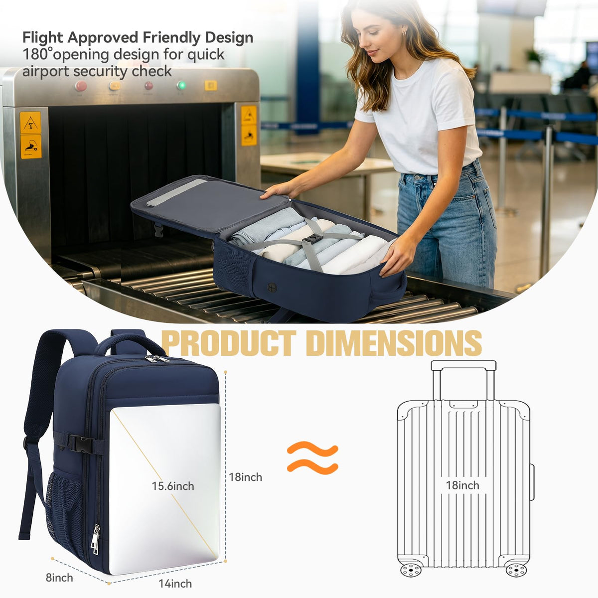 Lossga Ryanair Cabin Bags 40x30x20 Underseat Carry-ons Travel Backpack (Pack of 2)