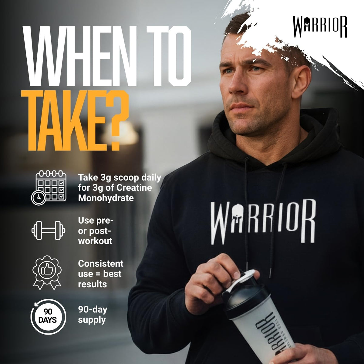 Warrior Creatine Monohydrate Powder 500g Pure Micronised (166 Servings)