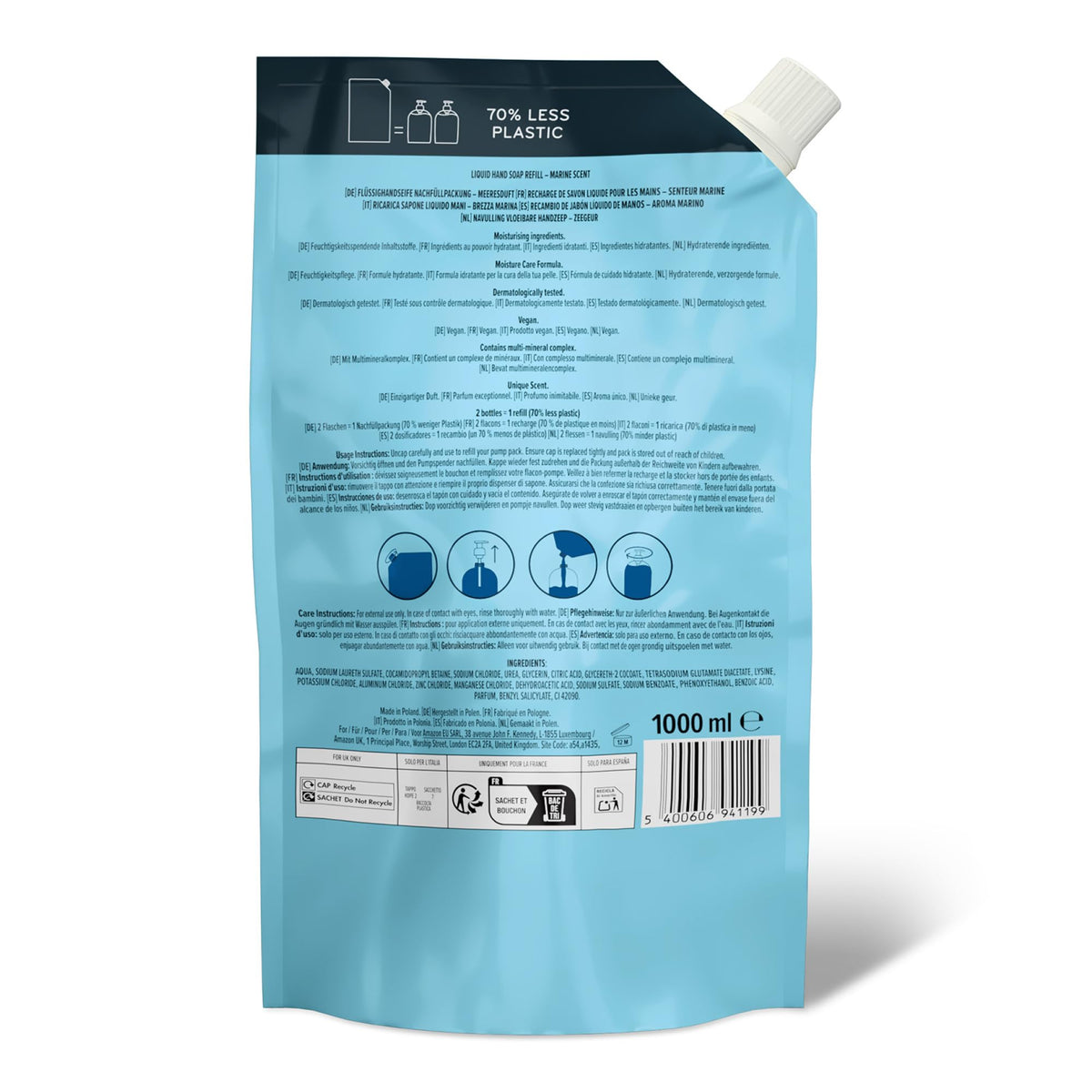 by Amazon Milk & Honey Hand Soap Refill, 2 x 1000ml