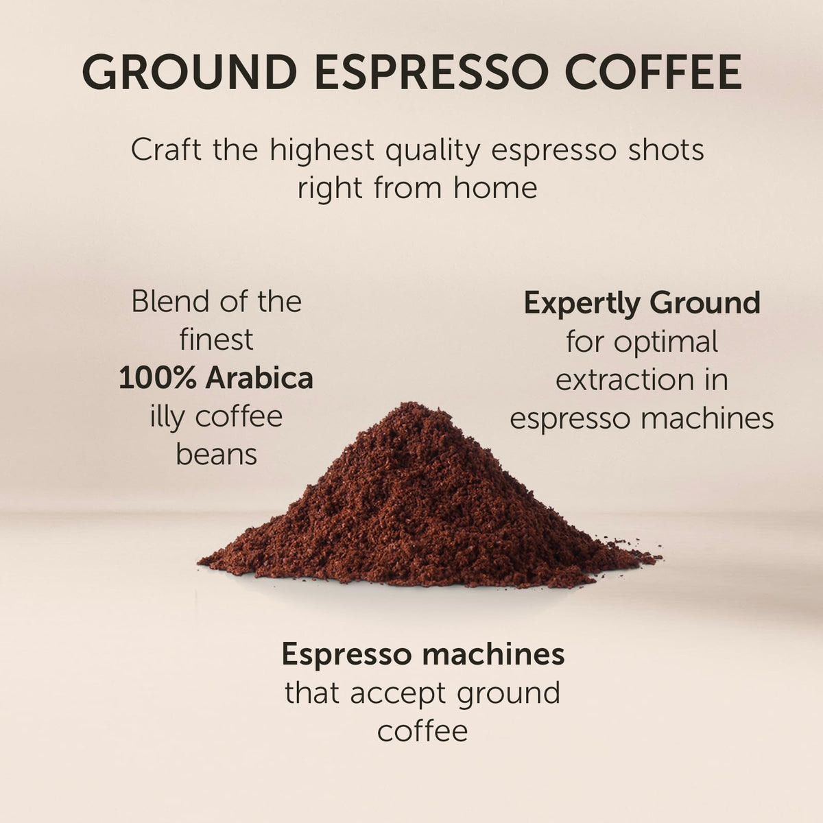 illy Classico Ground Coffee for Espresso, Moka Pot, Cafetiere 250g