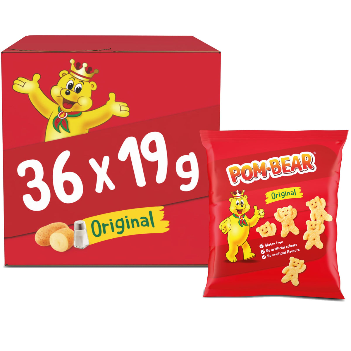 Pom Bear • Original Potato Snacks • Multipack • 6 Bags