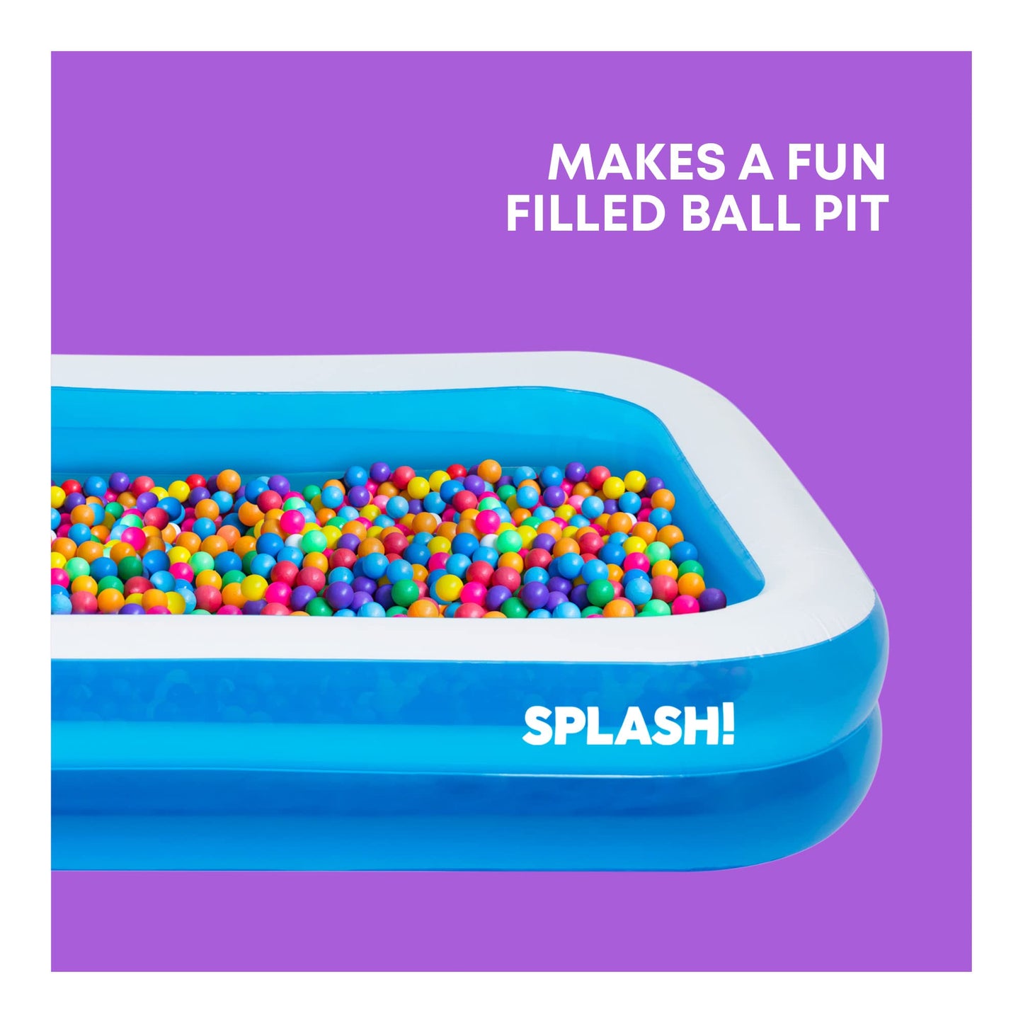 SPLASH! 8.5ft Rectangular Inflatable Swimming Pool — 780 Litre Capacity