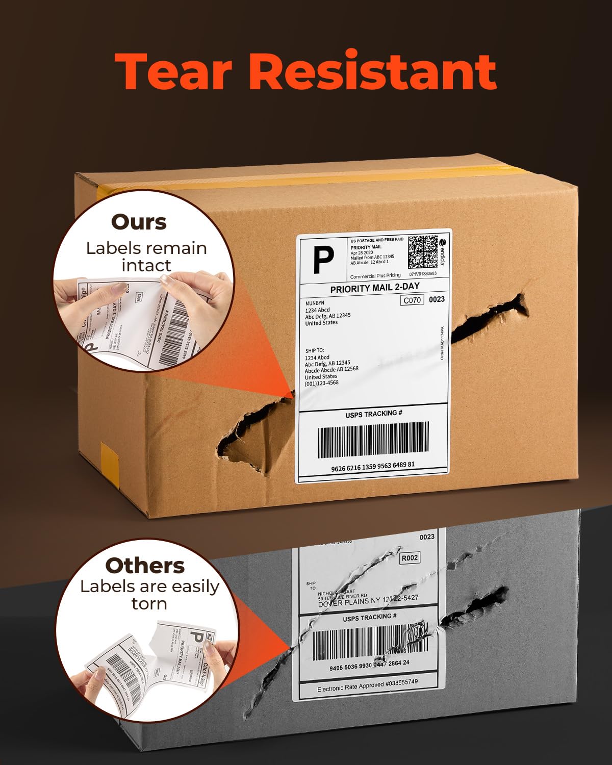 MUNBYN 4x6 Direct Thermal Labels, Fanfold Shipping Label Paper for Thermal Printer, Pack of 1000 Permanent Adhesive Labels for Shipping Packages