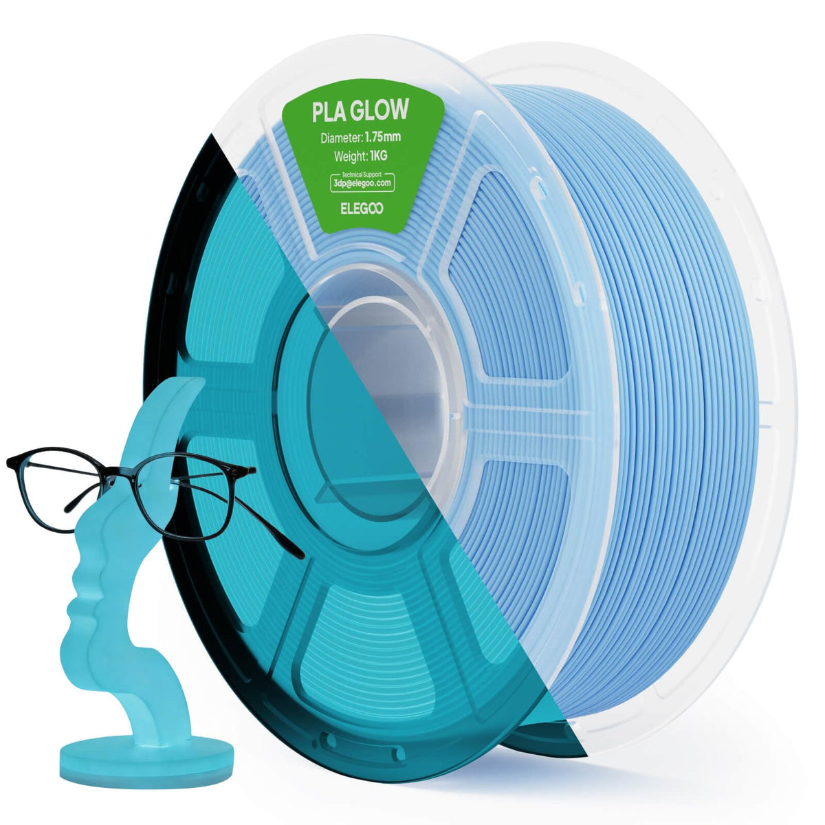 ELEGOO Silk PLA Filament 1.75mm Blue Purple 1KG, Shiny Dual Colours 3D Filament Dimensional Accuracy +/- 0.05mm, 1kg Spool(2.2lbs) Fits for Most FDM 3D Printers