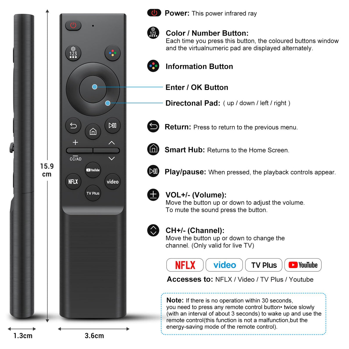 Universal for Samsung TV Remote Replacement【2 Pack】