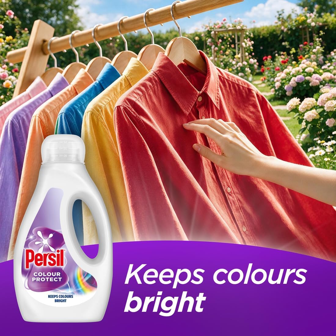Persil Colour Laundry Washing Liquid Detergent keeps colours bright outstanding stain removal in quick & cold washes 53 washes (1.431 L)