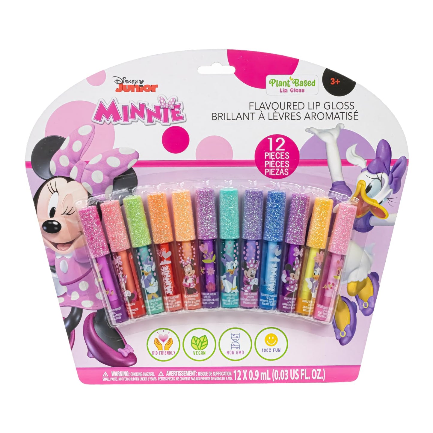 Disney Princess 12 Piece Plant Based Lip Gloss, Girls Party Favours, First Makeup Set for Girl, Perfect for Parties, Sleepovers and Birthday Gifts, Ages 3+, by Townley Girl