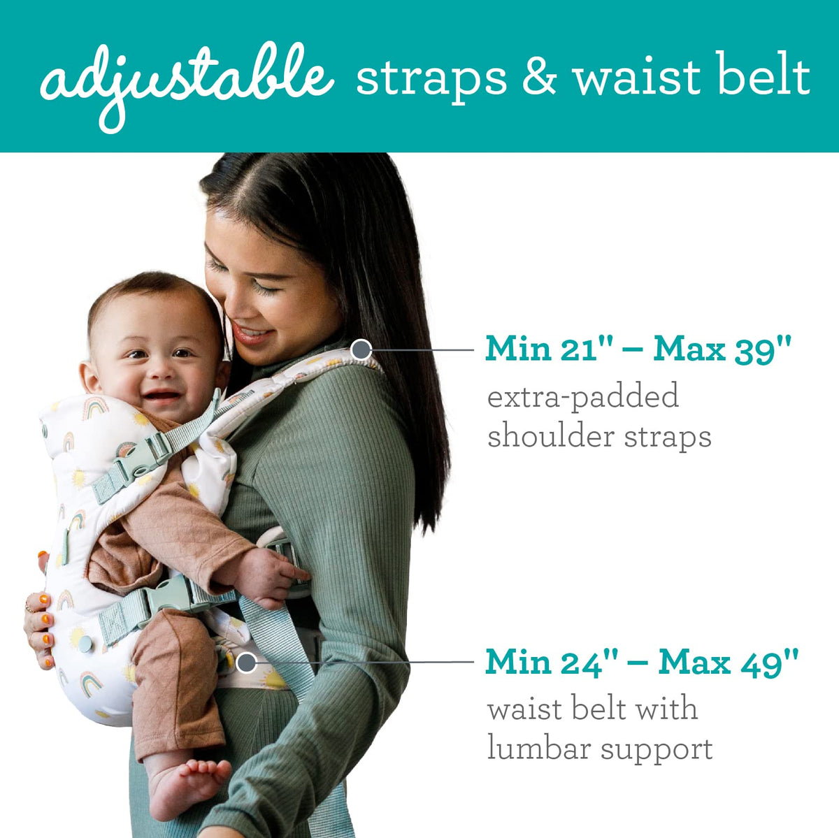 Infantino Flip Advanced 4-in-1 Baby Carrier - Ergonomic, Convertible, Face-in and Face-Out Front and Back Baby Carrier for Newborn to Toddler 3,6-14,5kg, Grey