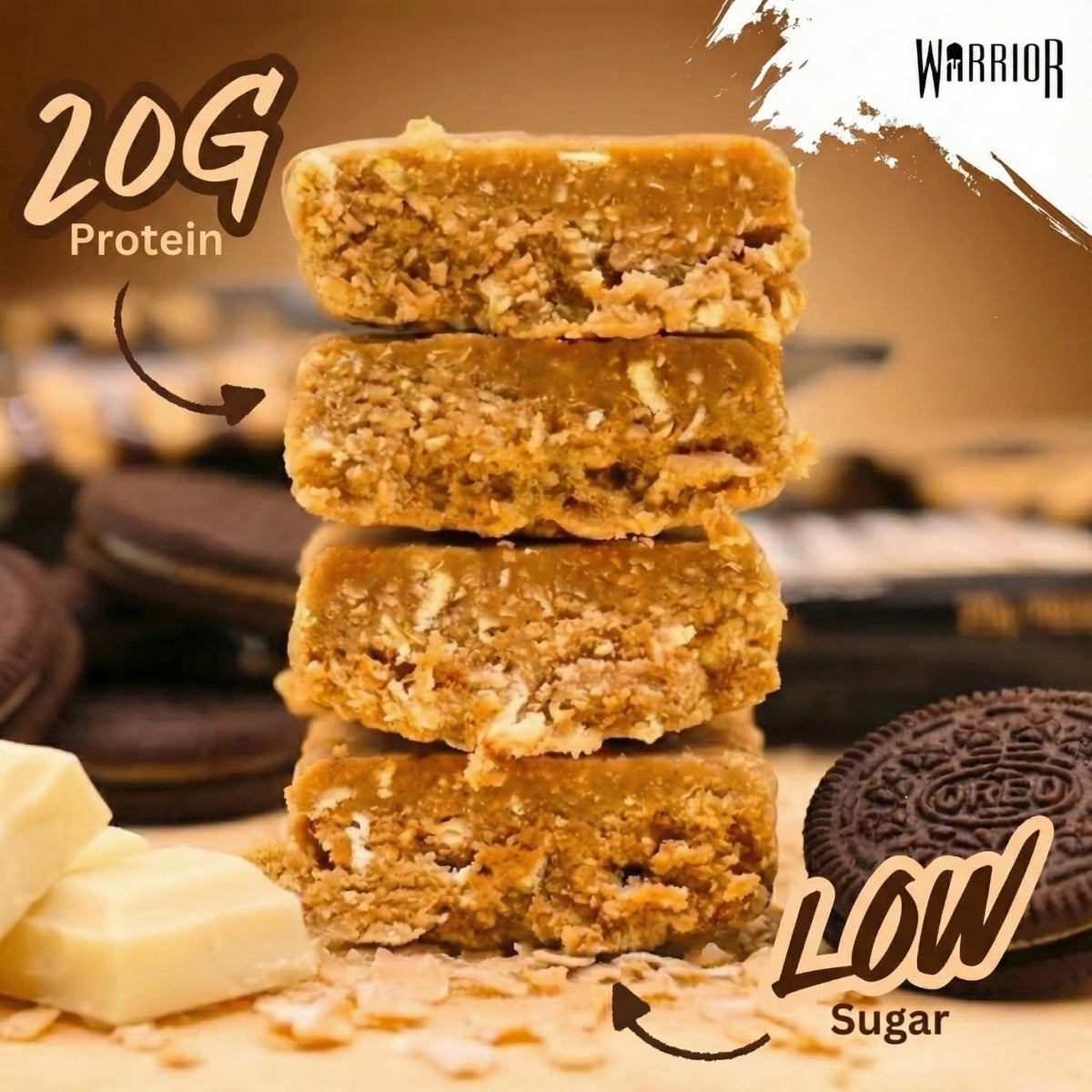 Warrior RAW Protein Bars 12 x 75g High Protein Oat Flapjack Snack